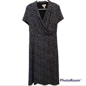 EUC Talbots 14P Faux Wrap Midi Dress